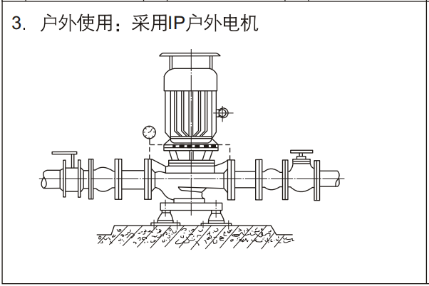 消防泵安裝示意圖-戶外使用，采用IP戶外電機